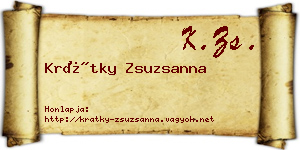 Krátky Zsuzsanna névjegykártya